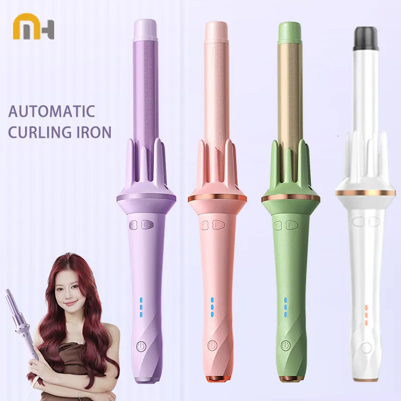 Curling Irons MinHuang 28/32mm Automatic Hair Curler Large Wave Curling Iron Tongs Temperature Adjustable Anion Fast Heating Styling Curlers 231109