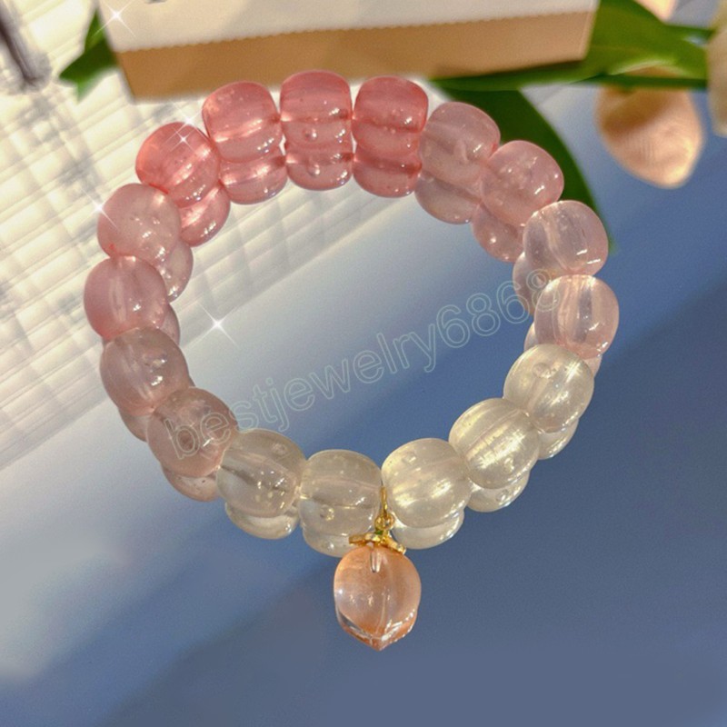 Fashion Gradient Glowing Beads Bangle Bracelet Luminous Noctilucent Beaded Bracelet Glow In Thr Dark Women Birthday Party Gift