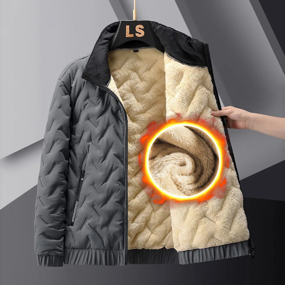 Men's Fur Faux Fur Winter Jacket Men Slim Fit Korean Fashion Coats Thicken Fur Lined Keep Warm Men Outdoor Jackets Sports Style Stand Collar 2311