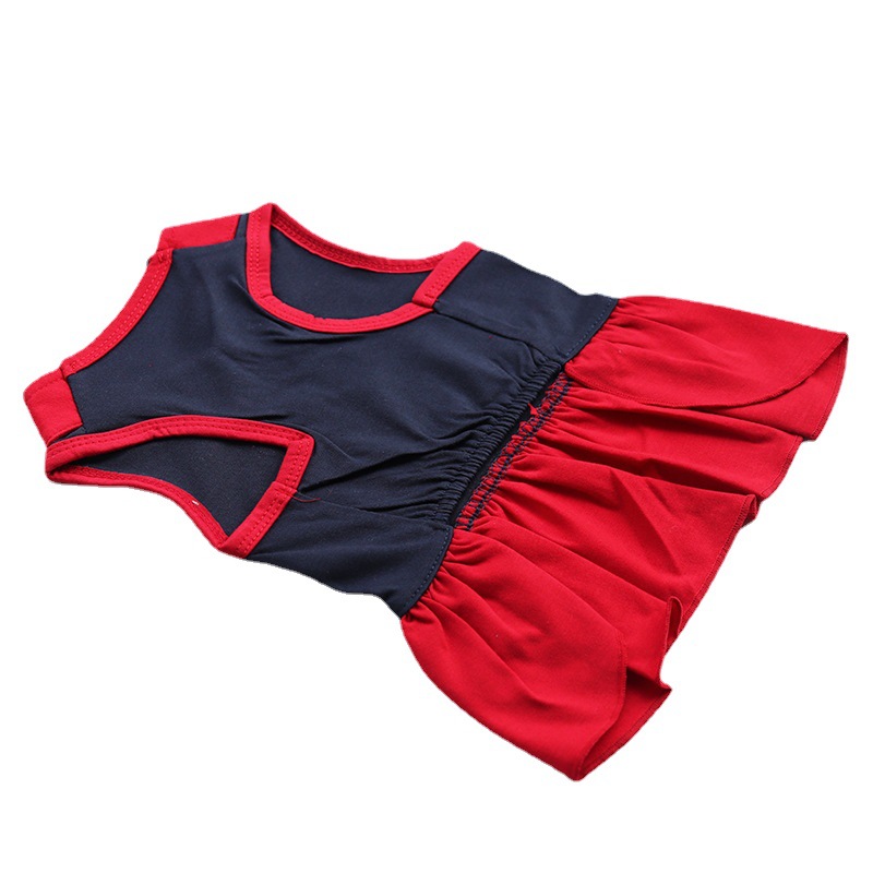 Small Cute Girl Female Dog Dress Mommy Puppy Shirt Skirt Doggie Dresses Pet Summer Clothes Apparel for Dogs and Cats 12 Color Wholesale S A880