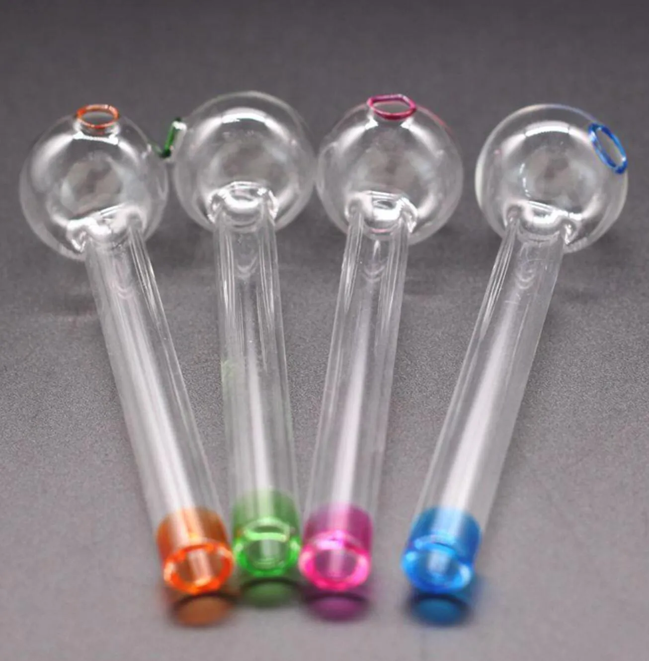 Colorful Pyrex Glass Oil Burner Pipe tobacco herb oil nails Water Hand Accessories Tube Smoking Pipes FY2307 1109