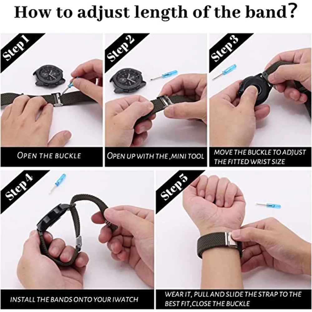 Watch Bands No GAPs Band Galaxy Watch 64classic5pro45mm 44mm 40mm 43mm 47mm 20mm nylon bracelet correa Galaxy watch 6 strap 231109