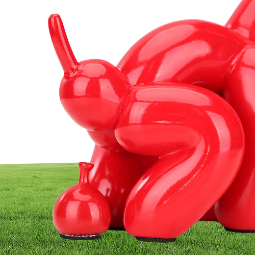 Creative Poop Dog Animals Statue Squat Balloon Art Sculpture Crafts Desktop Decors Ornaments Resin Home Decor Accessories 2108044622315