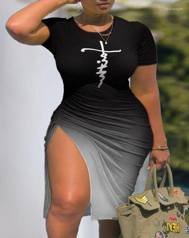 Casual Dresses Faith Print Drawstring Ruched High Slit Dress Europe America Summer Daily Fashion Short Sleeve Midi Skinny
Casual Dresses Faith Print Drawstring Ruched High Slit Dress Europe America Summer Daily Fashion Short Sleeve Midi Skinny
