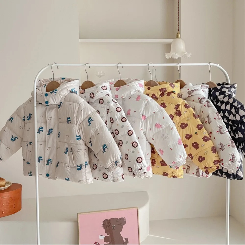 Jackets Children's Outwear Cartoon Winter Coat Velvet Cotton-padded Parkas For Boys And Girls Casual And Wram 231109