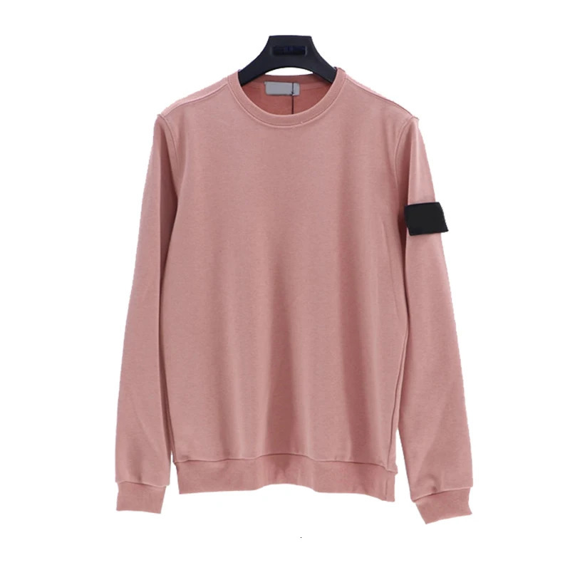 Men's Hoodies Sweatshirts Fashion Round Neck Solid Color Stone for Women Men Sweatshirt Spring Autumn Cotton Loose Sleeve Label Pullovers Pink 23