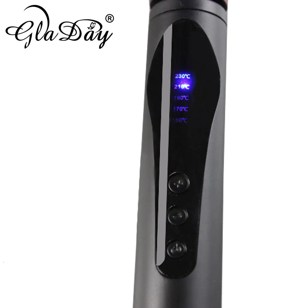 Curling Irons Professional Ceramic Hair Curler Rotating Curling Iron Wand LED Wand Curlers Hair Styling Tools 110-240V 231109