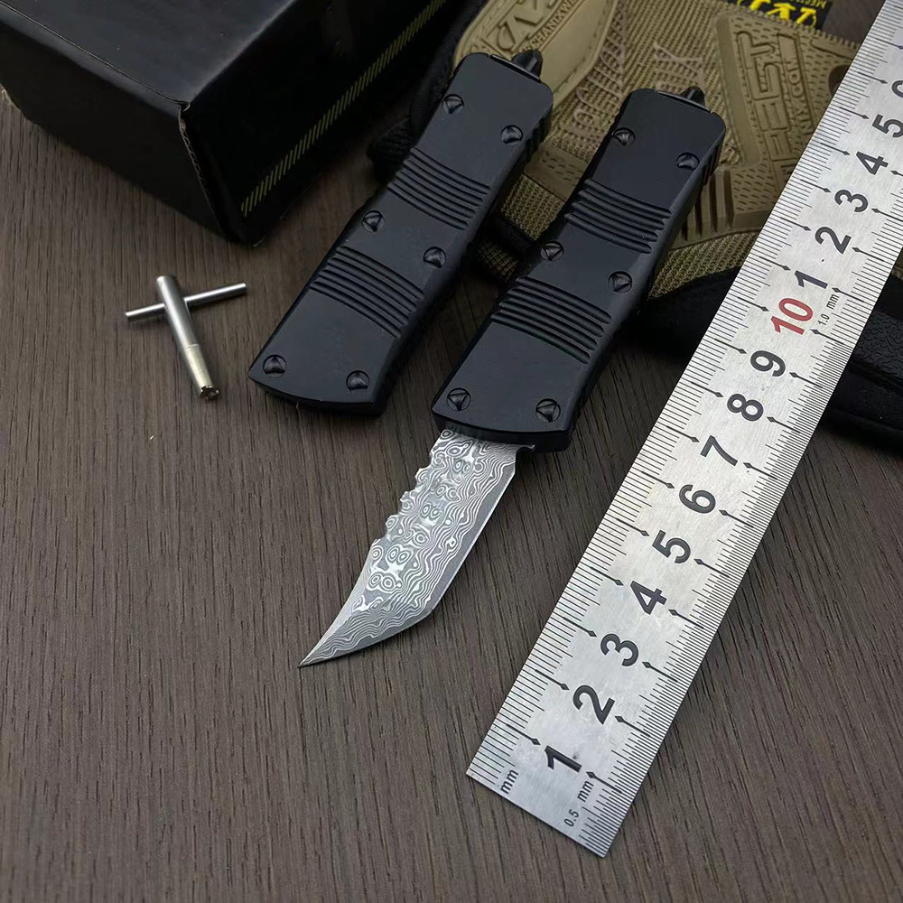High End Small MT UT Tactical Knife VG10 Damascus Steel Blade CNC 6061-T6 Handle EDC Gift Knives With Nylon Bag