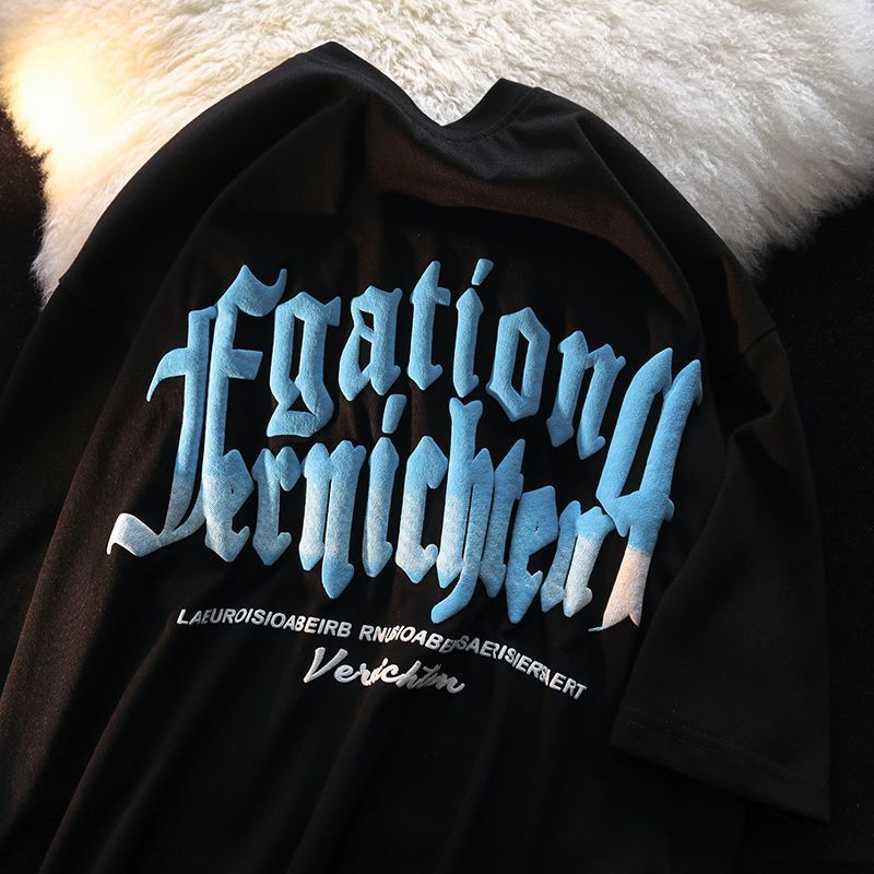 Mens TShirts Letter printed cotton short sleeved tshirt men and wo loose half Tshirt harajuku clothing oversized t shirt 230408