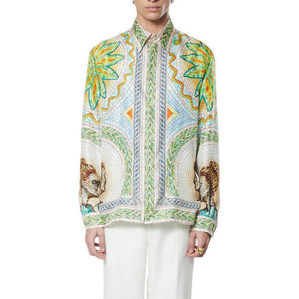 Casablanca Designer Shirt 2023ss Mosaics Grecques Unisex Silk Twill Shirt Casablanc, White2
Casablanca Designer Shirt 2023ss Mosaics Grecques Unisex Silk Twill Shirt Casablanc, White2