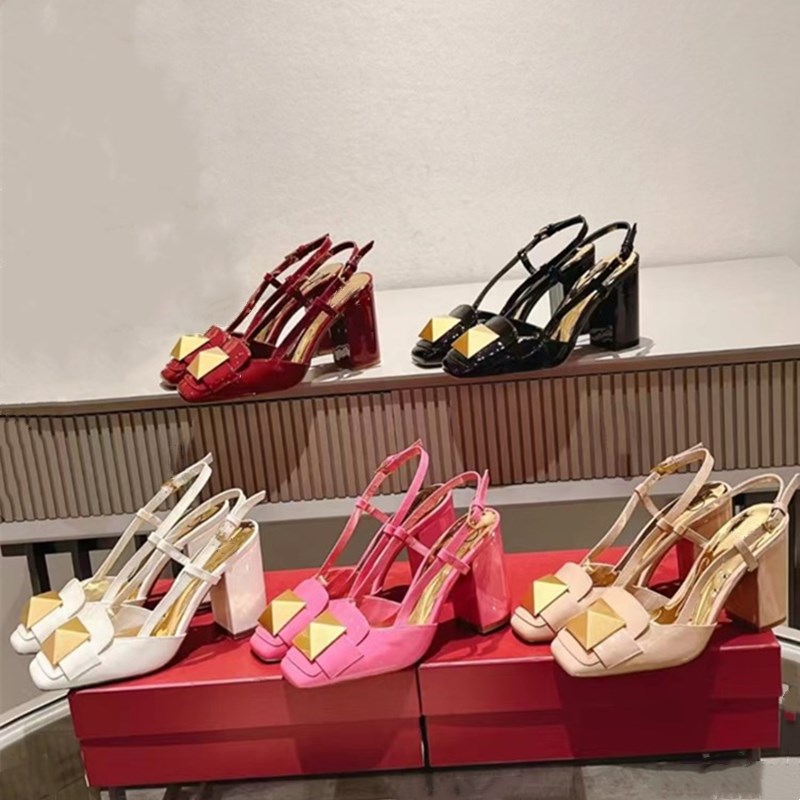 Designer Women's High Heel Sandals Leather party fashion banquet shoes Summer sexy thick heel Willow nail buckle runway runway shoes 6.5CM heel 9CM heel, As pic (6.5cm)
Designer Women's High Heel Sandals Leather party fashion banquet shoes Summer sexy thick heel Willow nail buckle runway runway shoes 6.5CM heel 9CM heel, As pic (6.5cm)