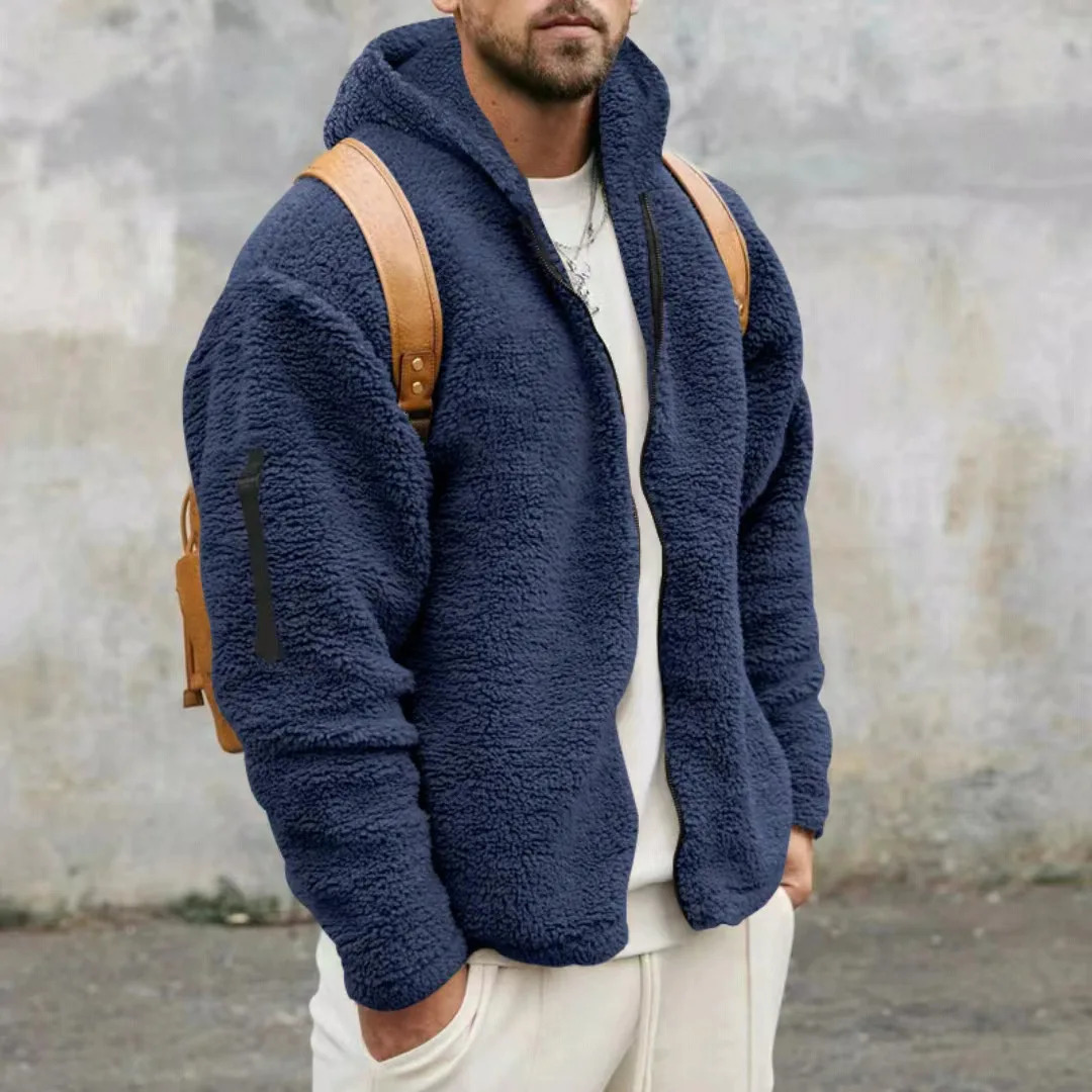 Men's Down Parkas Mens Teddy Bear Fleece Coat Winter Autumn Warm Long Sleeve Jacket Fur Fluffy Hooded Outwear Jumper Hoodies Windbreaker 231109