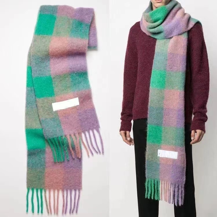 Women Sacrf Cashmere Winter Scarf Scarves Blanket Type Colour Chequered Tassel LJ2009158C1P