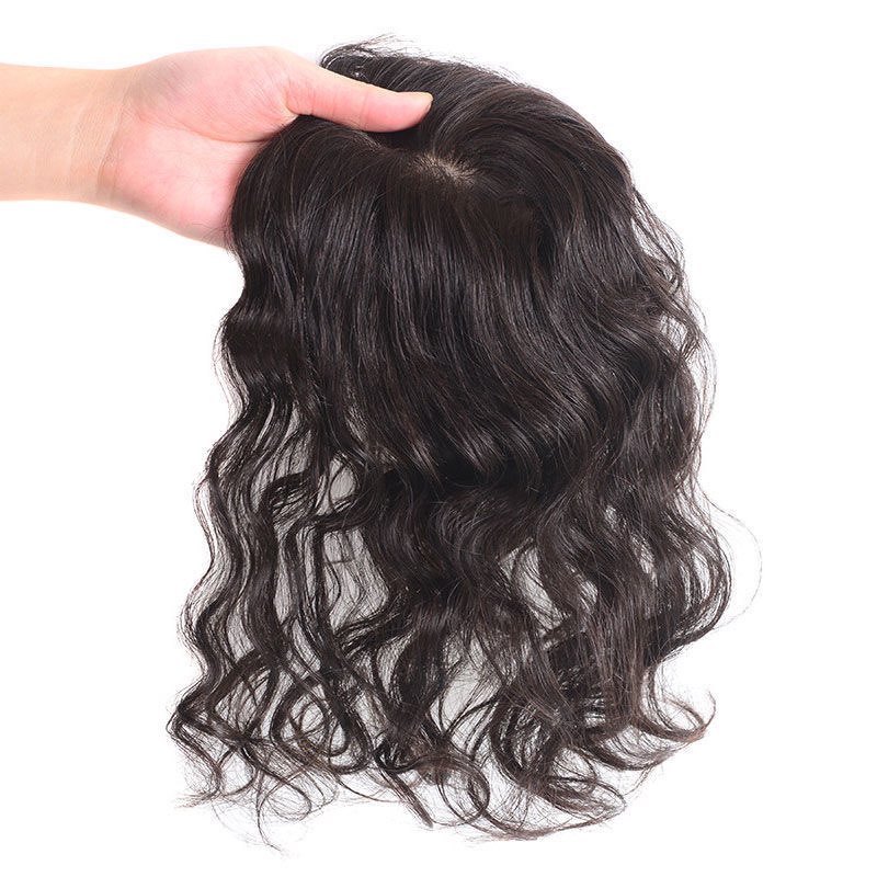 2023 new Human hairTopper for Women with Thinning Hair peruvian virgin 6x6" Breathable Natural Skin Base black Brown Natural Wave part free