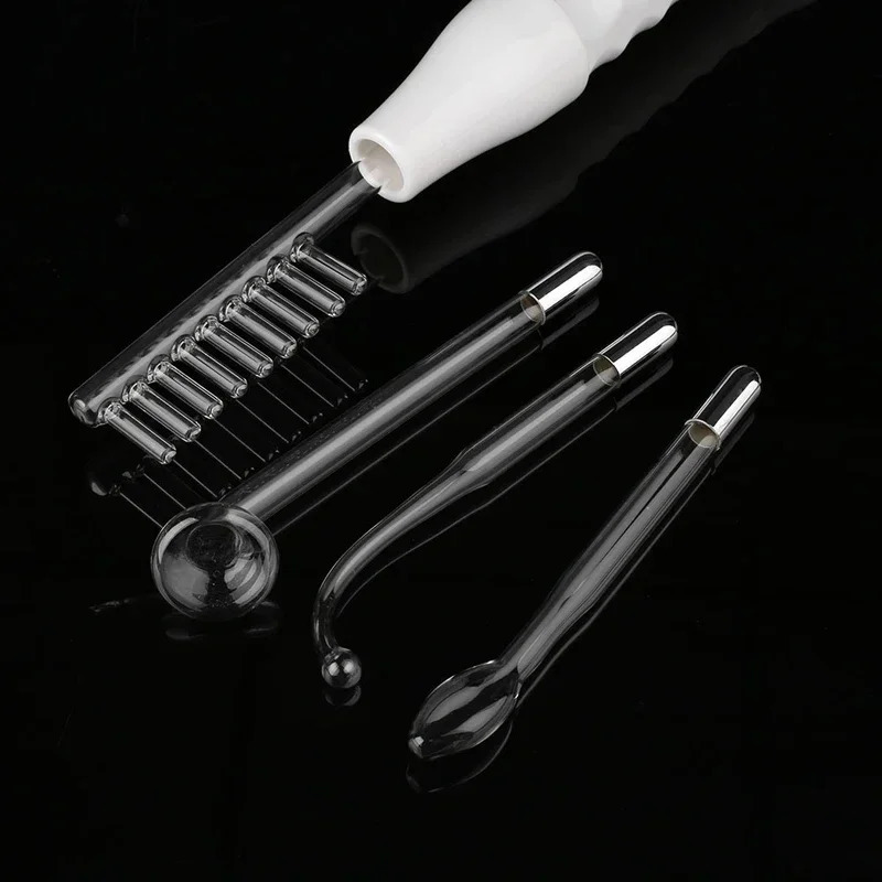 Face Care Devices Violet Red Ray 7pcs Portable High Frequency Glass Tube Wand Electrodes Spot Acne Remover Skin Care Face Hair Spa Beauty 231108