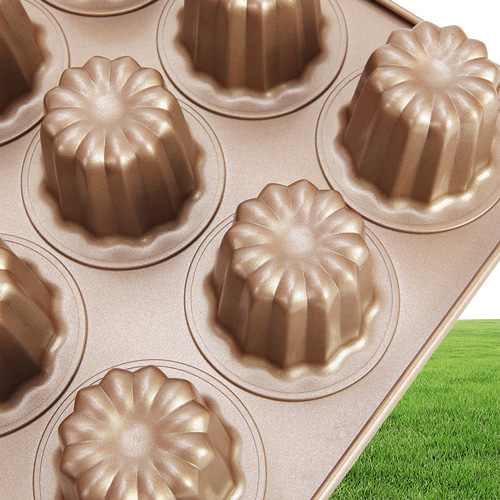 Canele Mold Cake Pan 12Cavity NonStick Cannele Muffin Bakeware Cupcake Pan for Oven Baking for Holiday and Vacations1922155