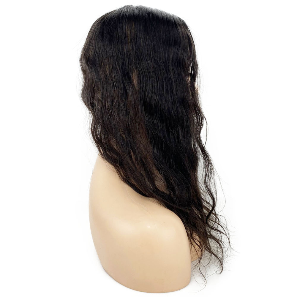 Natural Wave brazilian Virgin Human Hair Topper for Women with Thinning Hair silk skin Base Toupee with 4 Clips Wavy fine hairpiece natural scalp 6x6&