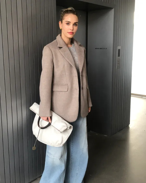 Women's Jackets 2023 Fall Autumn Winter Women Fashion Basic Wool Jacket Blazer 231109