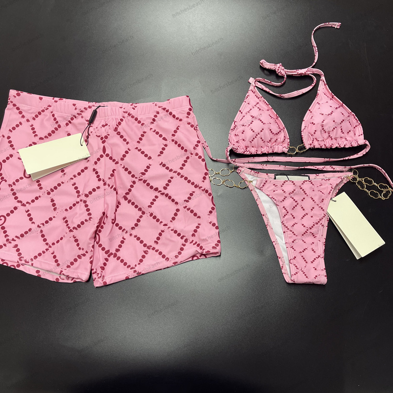 Designer Swimsuit Pink Letters Printed Womens Bikinis Sets Mens Swim Shorts Swimwear Fashion Sexy Split Bathing Suits Outdoor Wear
Designer Swimsuit Pink Letters Printed Womens Bikinis Sets Mens Swim Shorts Swimwear Fashion Sexy Split Bathing Suits Outdoor Wear
