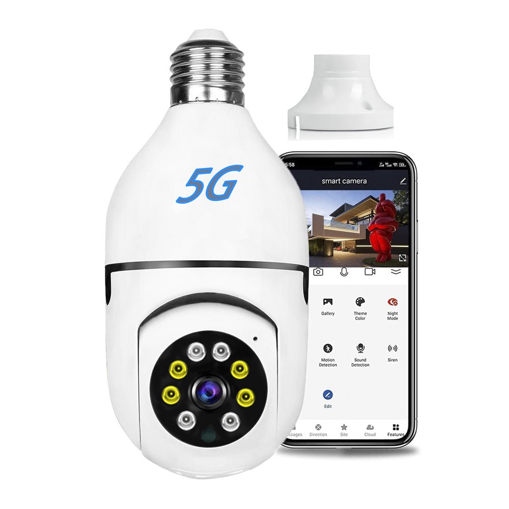 5G Wifi Surveillance Camera, E27 Light Bulb Camera, Wireless Waterproof IP65, Automatic Human Tracking Night Vision Camera (White)
5G Wifi Surveillance Camera, E27 Light Bulb Camera, Wireless Waterproof IP65, Automatic Human Tracking Night Vision Camera (White)
