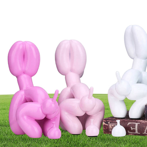 Creative Poop Dog Animals Statue Squat Balloon Art Sculpture Crafts Desktop Decors Ornaments Resin Home Decor Accessories 2108044622315