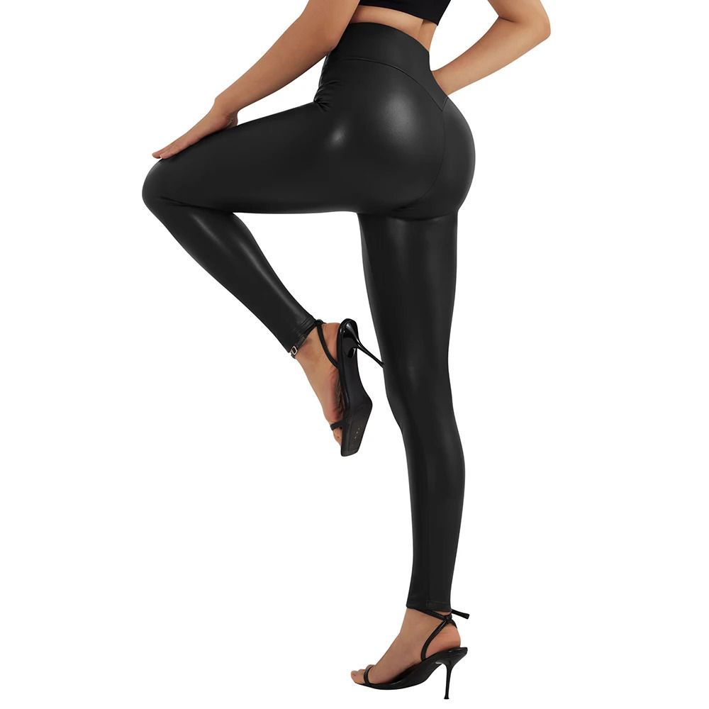 Women's Pants Capris Leather Fitness Legging Woman V-Cross Hight Wait Workout Sport Leggings Women Scrunch Butt Female Outfit Seamless Legging Pa