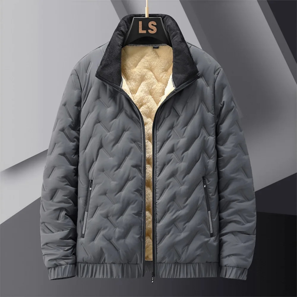 Men's Fur Faux Fur Winter Jacket Men Slim Fit Korean Fashion Coats Thicken Fur Lined Keep Warm Men Outdoor Jackets Sports Style Stand Collar 2311