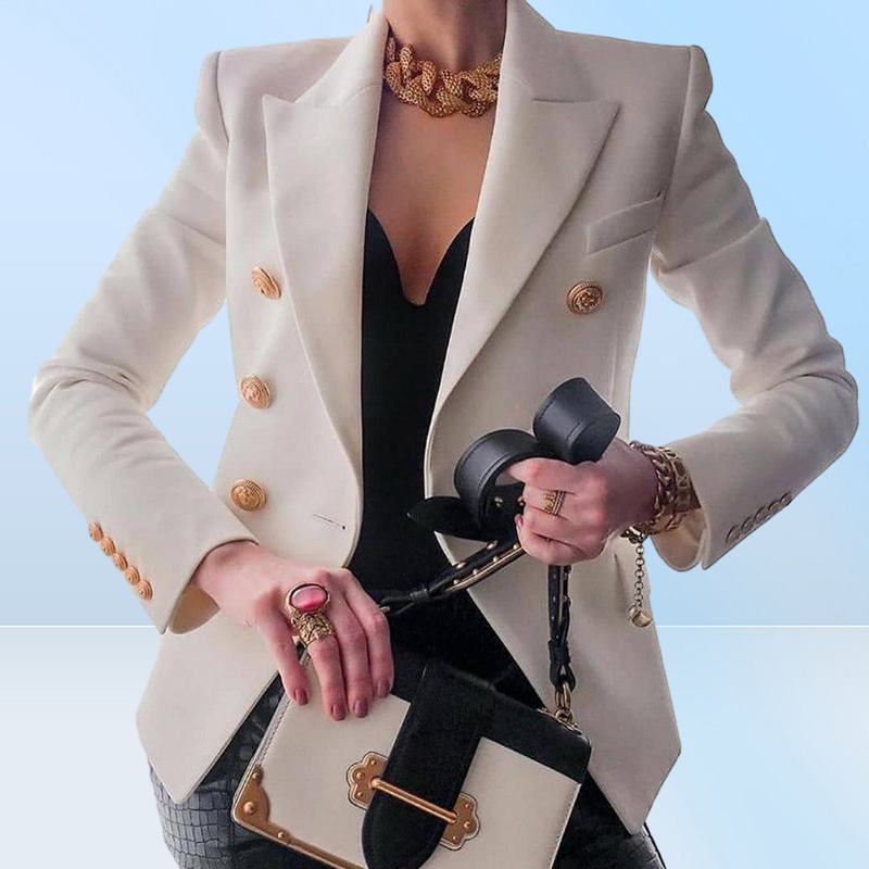 NIBESSER Blazer Women Office Jacket Double Breasted Harajuku Blazer Slim Fitting Female Coat Office Ladies Outfit