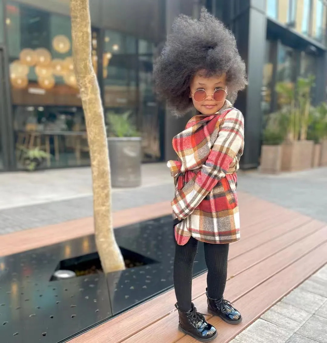 Clothing Sets Winter Toddler Girl's Plaid Coats With Belt Windproof Winter Children Girls Coats Kids Clothes Warm Girls Jacket For 3-9 Years 2311