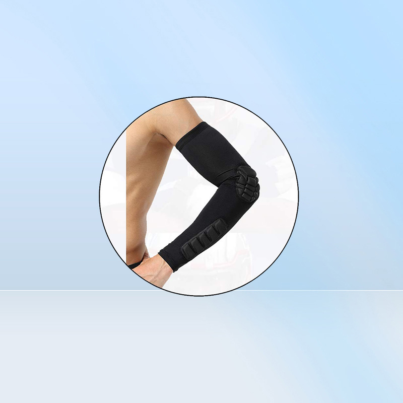 2PCS Elbow Sleeve Padded Compression Arm Forearm Guard Sports Sleeves Protective Pads Support for Football Basketball Baseball Cyc