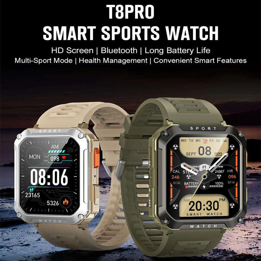 Sport Tracker Smartwatch T8 PRO BT Call Waterproof Heart Rate Blood Oxygen Monitor Hombre Reloj Smart Watch for Men Outdoor free shipping
