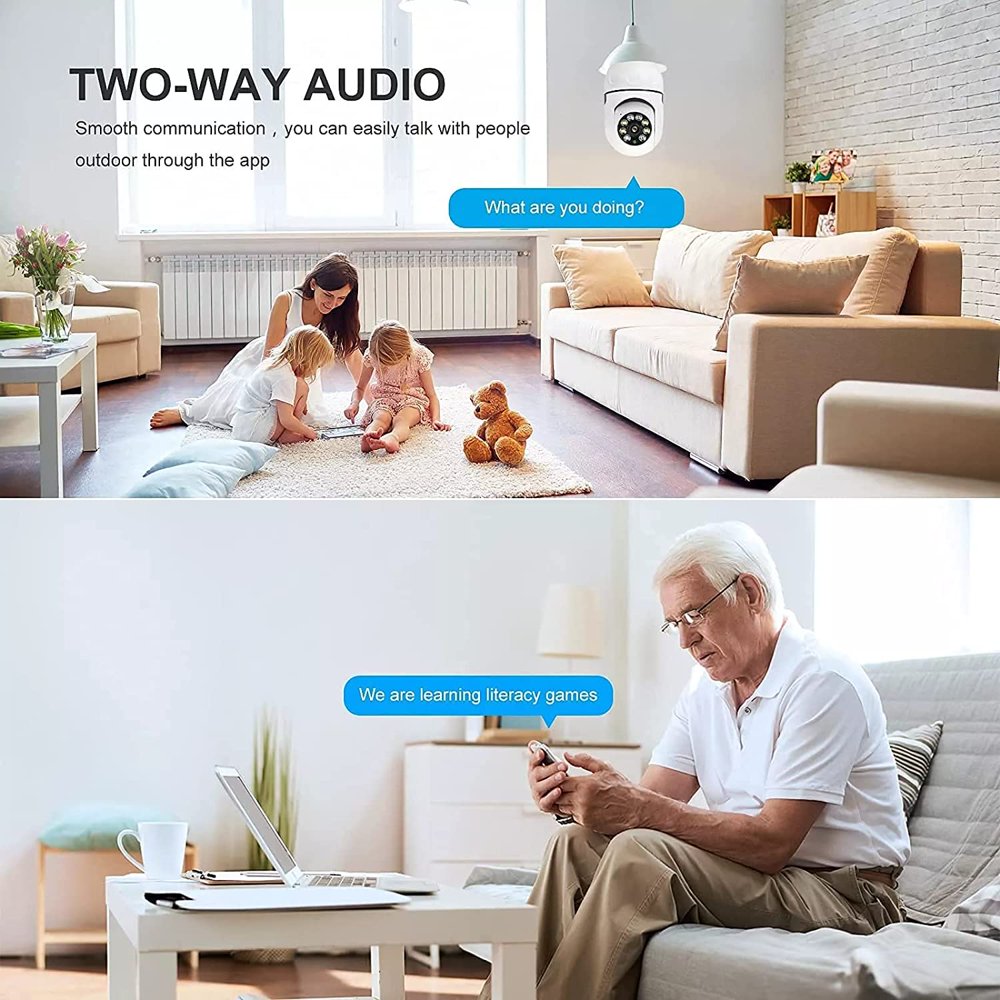 E27 Light Bulb Type Wireless Camera 1080P 360° Panoramic WiFi IP Camera