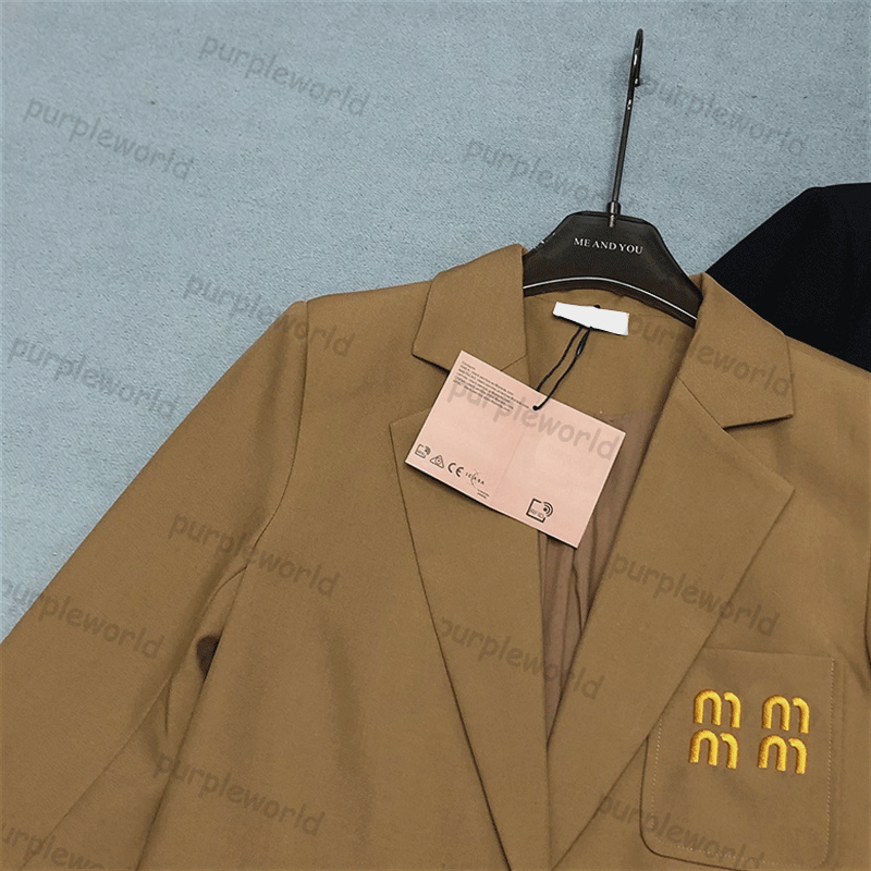 Womens Blazer Jacket Loose Jacket Letter Embroidered Long Sleeve Casual Office Coat