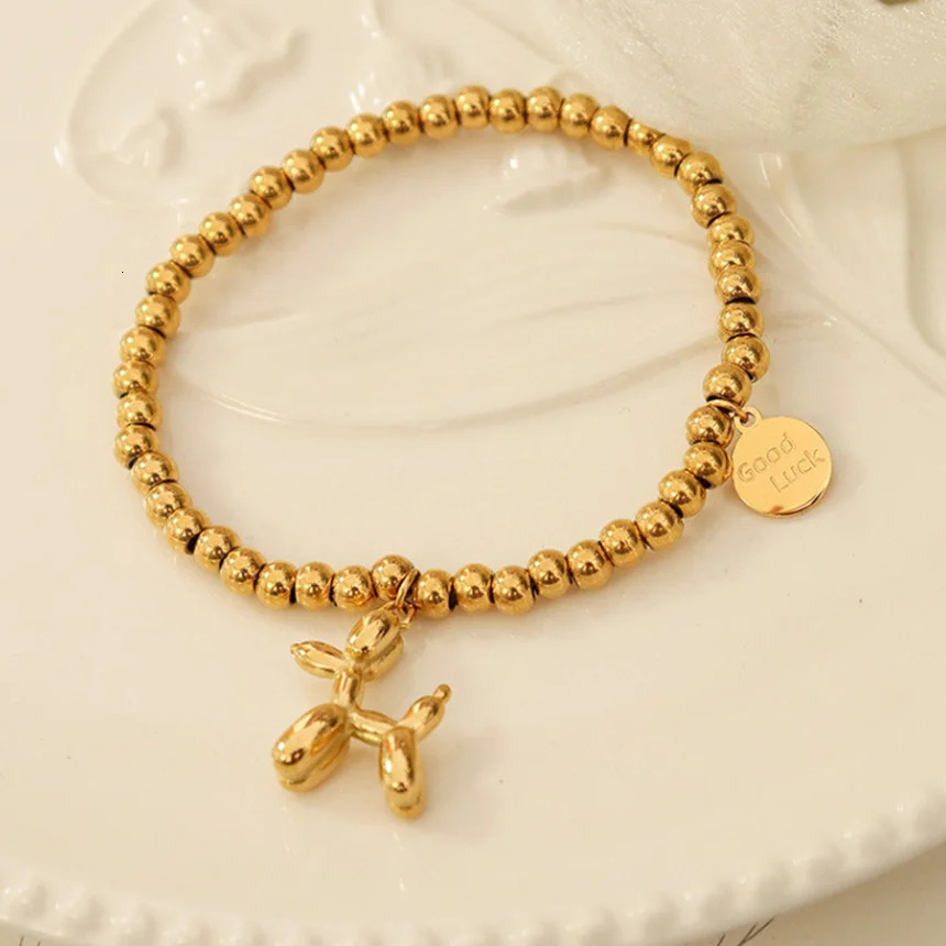 Stud 316L Stainless Steel Simple Wild Air Dog Necklace Bracelet Earrings Fashion Ladies Set SAN515 231109