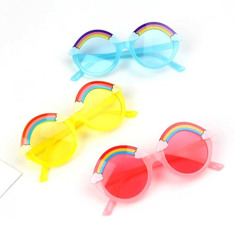 Sunglasses Kids Sunglasses Girls Boys Brand Round Rainbow Colorful Children's Sun Glasses Fashion Pink Shade Baby Eyewear UV400 2-8 Years Z0408