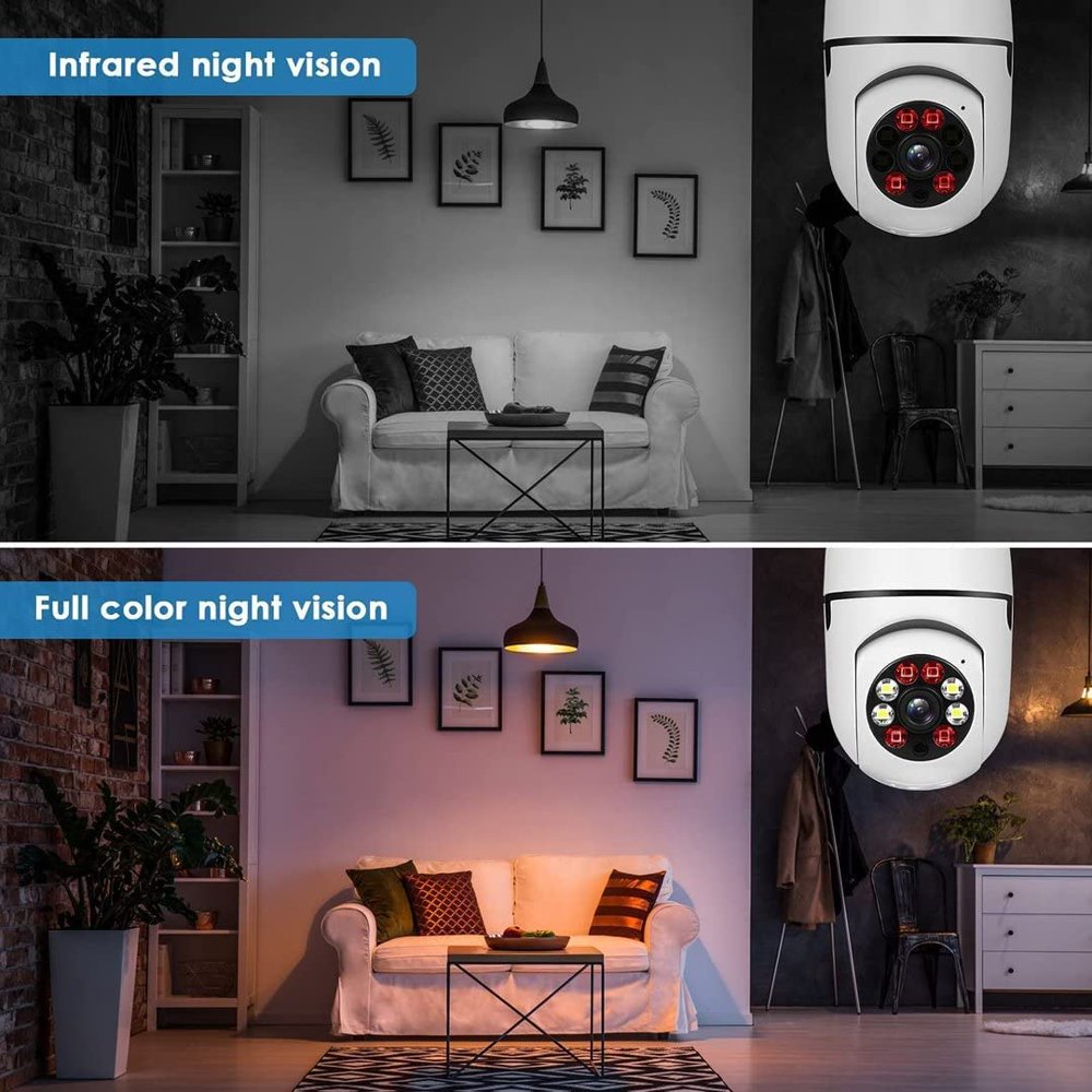 E27 Light Bulb Type Wireless Camera 1080P 360° Panoramic WiFi IP Camera