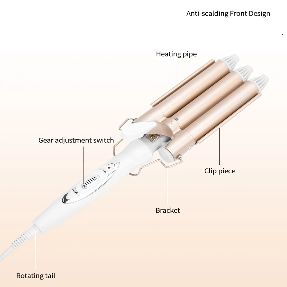 Curling Irons Professional Curling Iron Ceramic Triple Barrel Hair Styler Hair Lectric Curlers Electric Irons Curling Hair Waver Styling Tools 231109