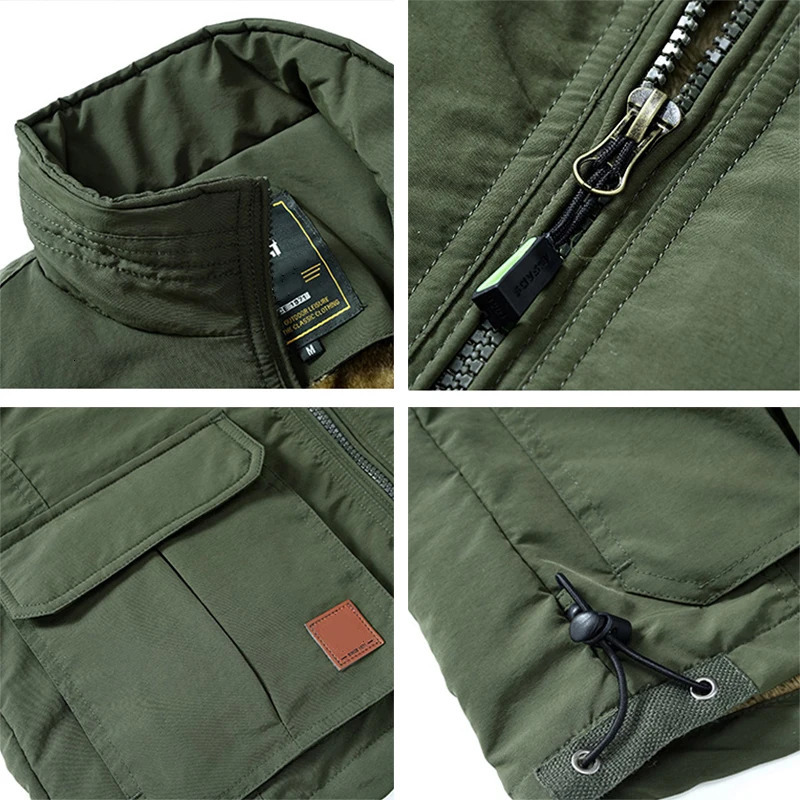Men's Vests Winter Men Fleece Warm Vest With Many Pockets Autumn Male Casual Thick Multi Pocket Waistcoat Pographer Sleeveless Jacket 231108