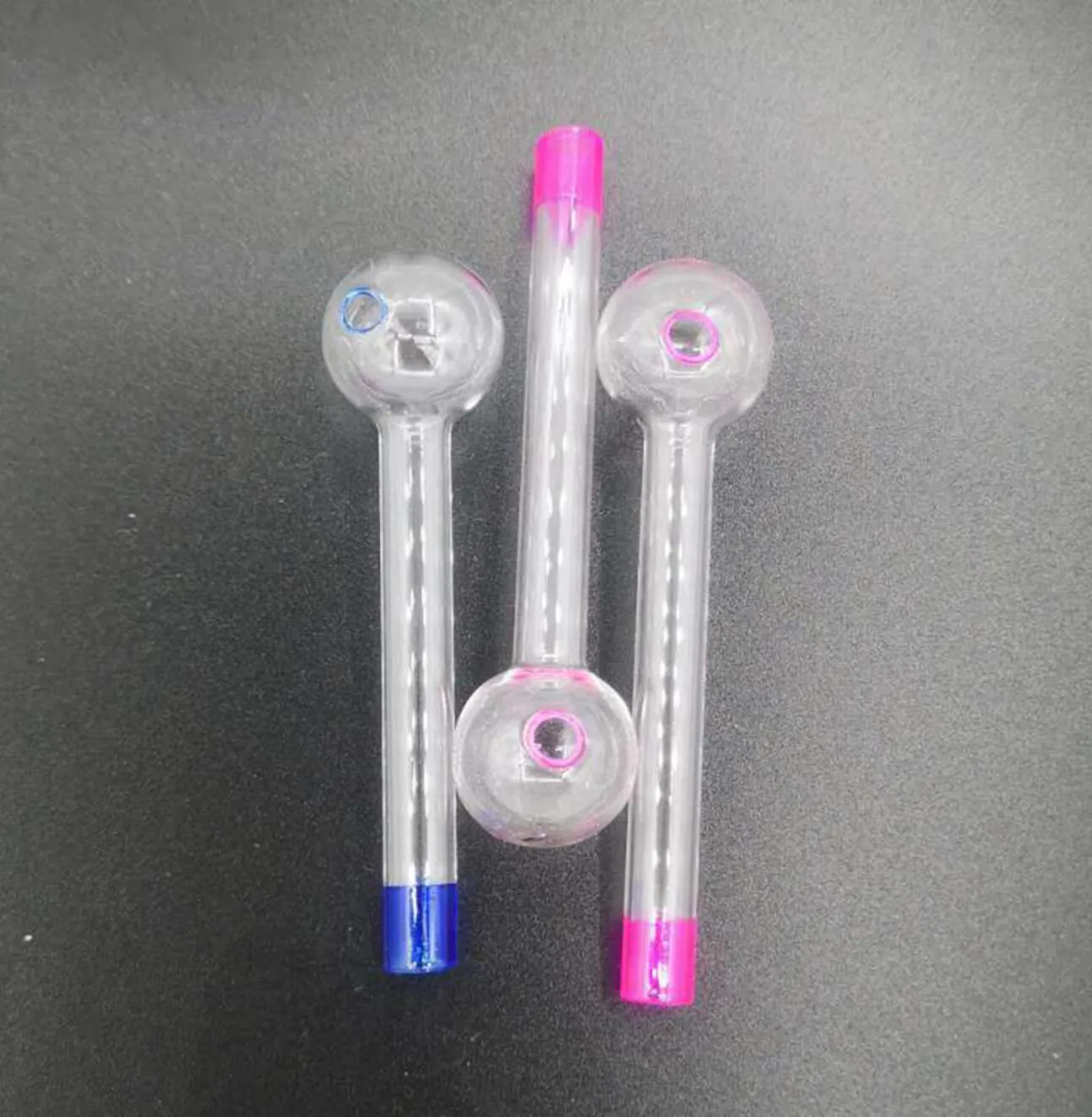 Colorful Pyrex Glass Oil Burner Pipe tobacco herb oil nails Water Hand Accessories Tube Smoking Pipes FY2307 1109