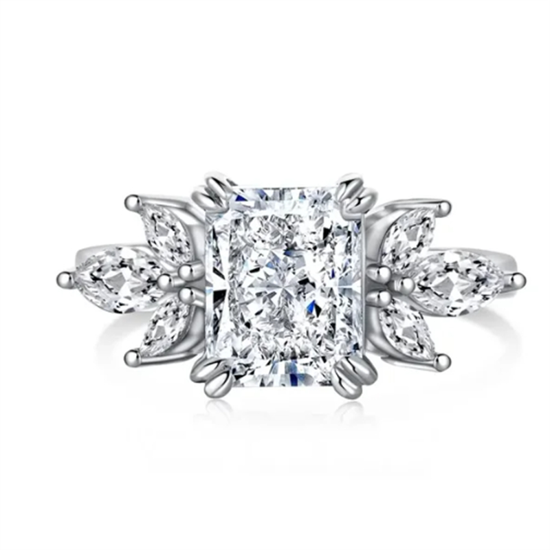 14 Styles Moissanite Dia Ring 100% Real Sterling Sier Party Wedding Band Rings for Women Bridal Engagement Jewelry