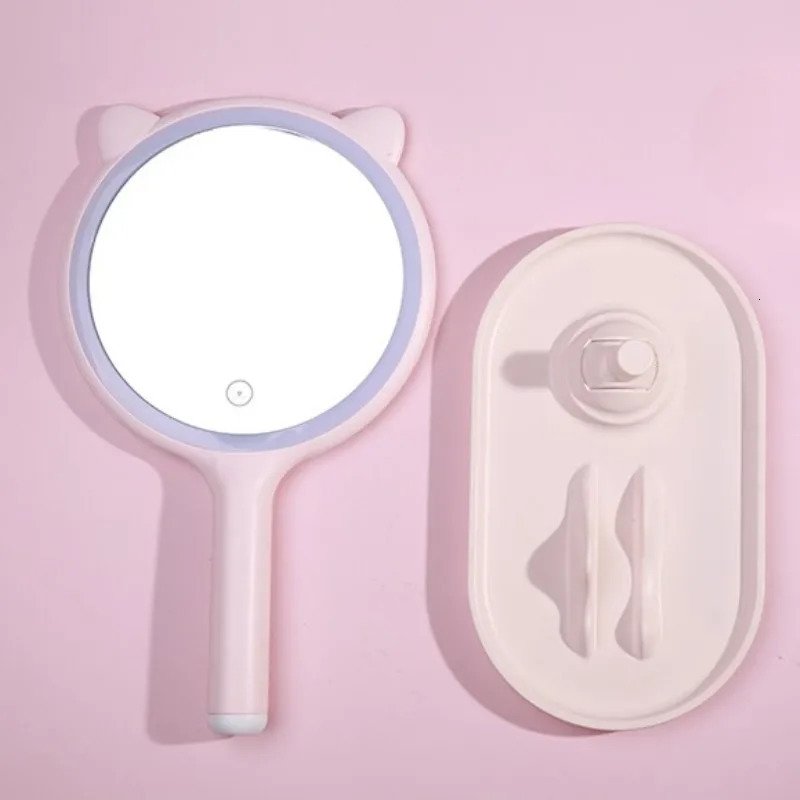 Compact Mirrors Intelligent Beauty Makeup Mirror Smart Led Makeup Mirrors With Cosmetics Storage Box with Phone Holder For Girls Travel Home 231109