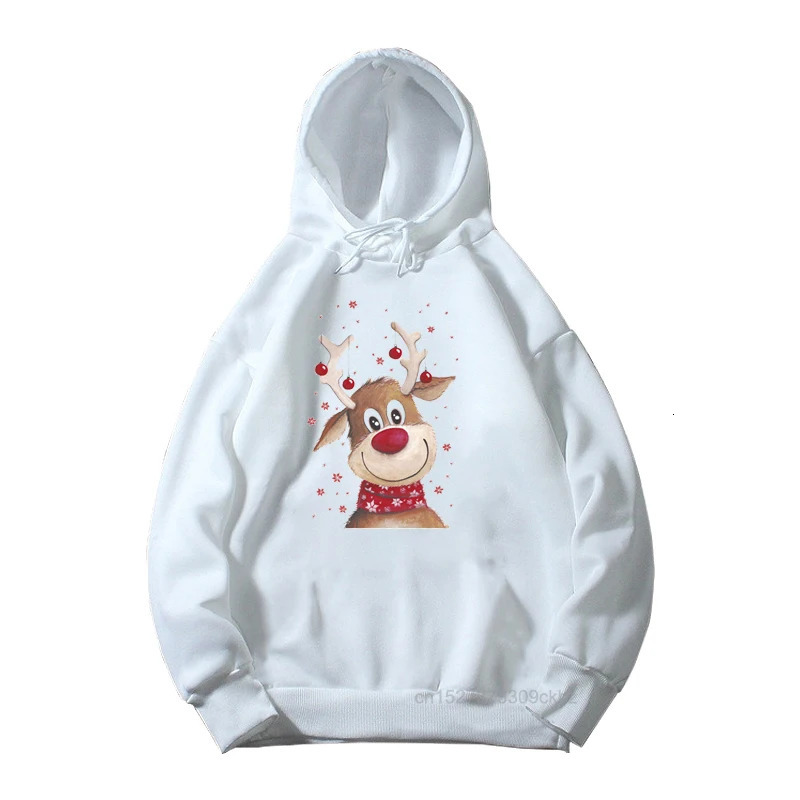 Hoodies Sweatshirts Children'S Merry Christmas White Hoodies Boy/Girl Xmas Party Cute Sweatshirt Santa Claus And Deer Print Fashion Clothes For K