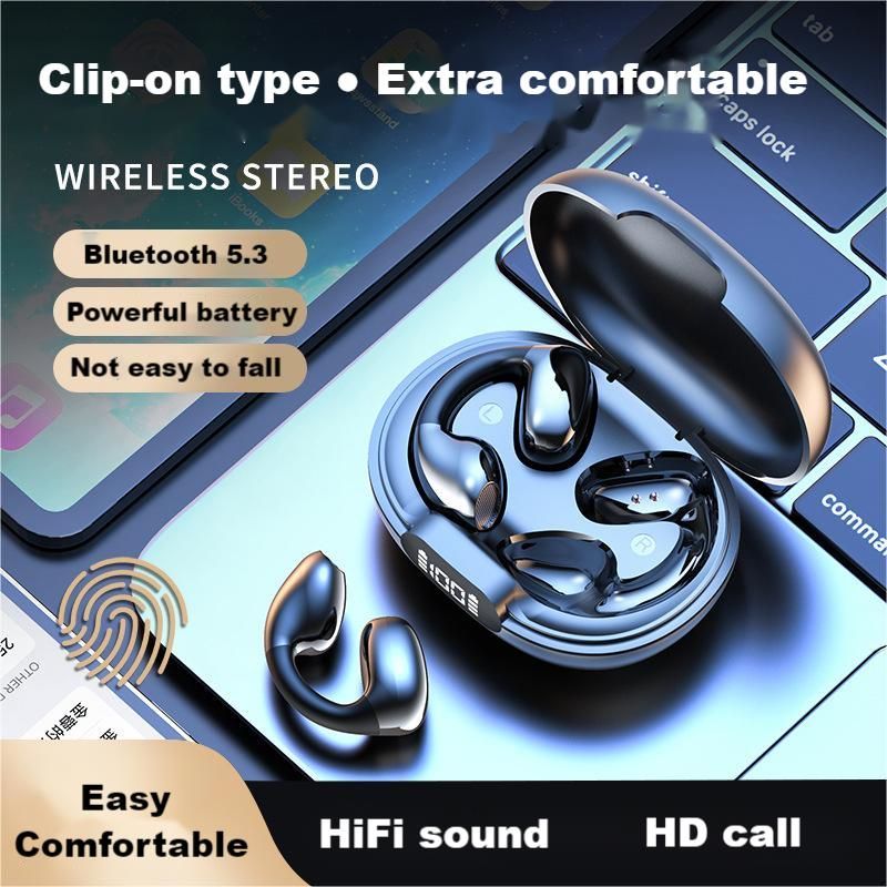 Wireless Earphone TWS Bluetooth headphone Clip-on type Earphone JR05 Tws Earbuds Microphone LED display high Quality Headphone Sport Earphone
