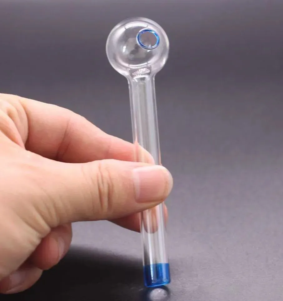 Colorful Pyrex Glass Oil Burner Pipe tobacco herb oil nails Water Hand Accessories Tube Smoking Pipes FY2307 1109