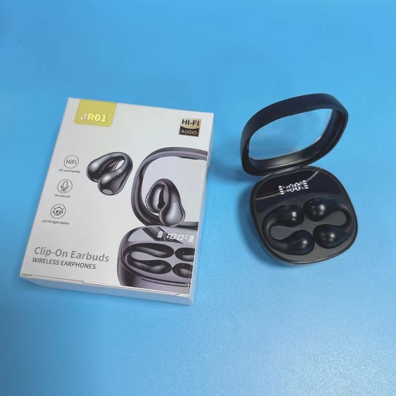 TWS Bluetooth headphone JR01 clip-on ears Headphones Tws Earbuds Built-in Microphone Wireless Earphone LED display high Quality Headphone Sport Earpho