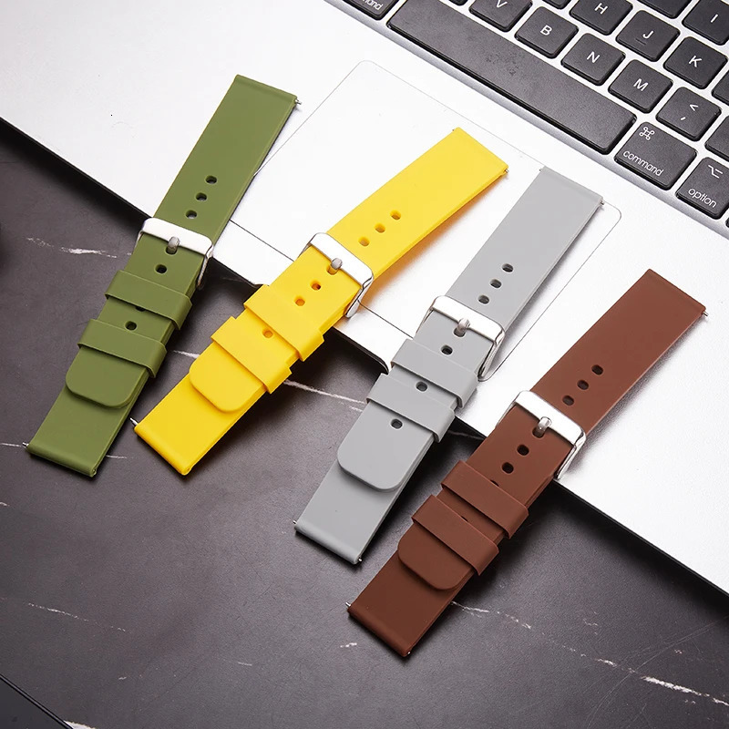 Watch Bands Silicone Strap Quick Release Watch Strap 1214161820mm 22mm 24mm Waterproof Soft Rubber Smart Watch Band Wrist Bracelet Belts 231109