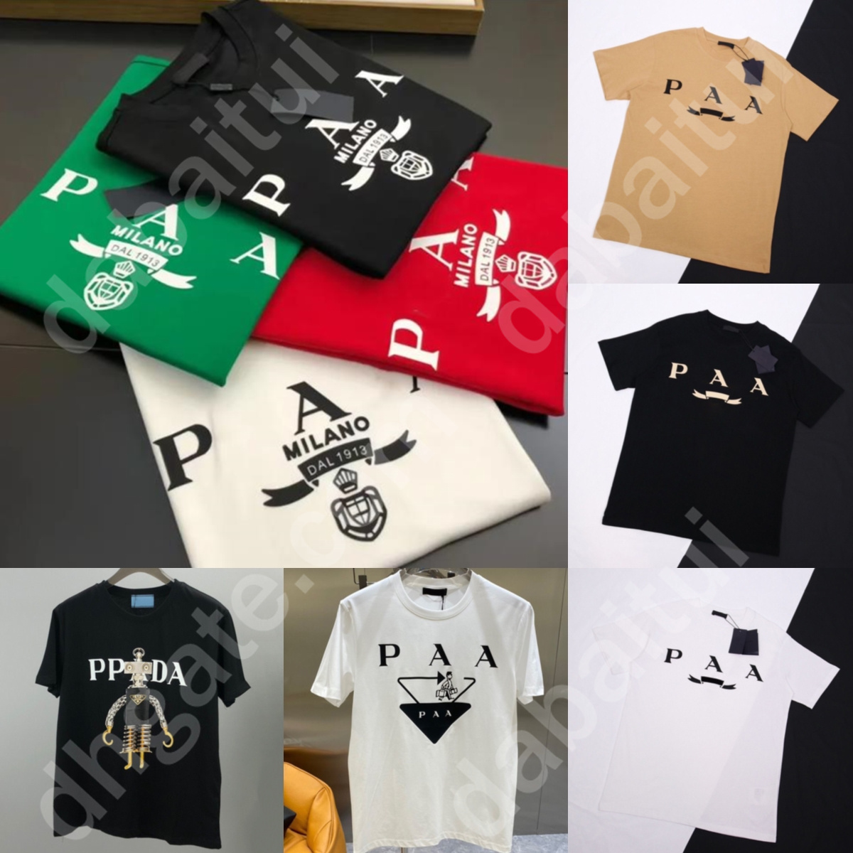 Designers Mens Fashion t shirt Famous Brands Men Clothing Black White Tees Cotton Round Neck Short Sleeve Women's Casual Hip Hop Streetwear Tshir PRAU#
