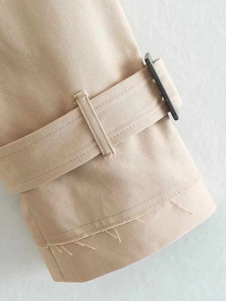 Women's Jackets Nlzgmsj TRAF Women Spring Autumn Fashion Slim Jacket Office Lady Simple Casual Short Sweet Solid Double Breasted Coat Top 231109