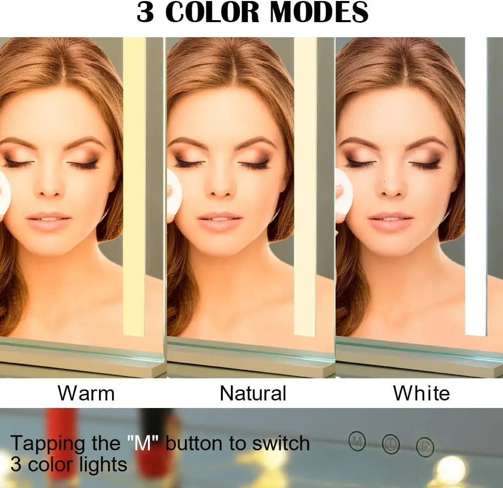 Compact Mirrors Makeup Mirror with Lights Lighted Cosmetic Vanity Mirror with Led Lights for Dressing Bedroom Tabletop Gifts for girl women 231109