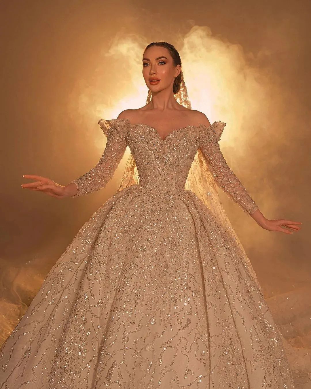 Elegant Shine 3D-Lace Special Occasion Dresses Fashion New Beading Slim Fit Sweep Train Prom Dresses Size Custom Made vestidos de novia D-H23521